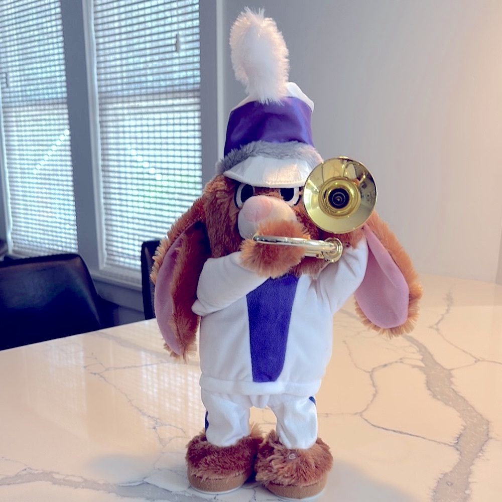 Band bunny rabbit with trombone